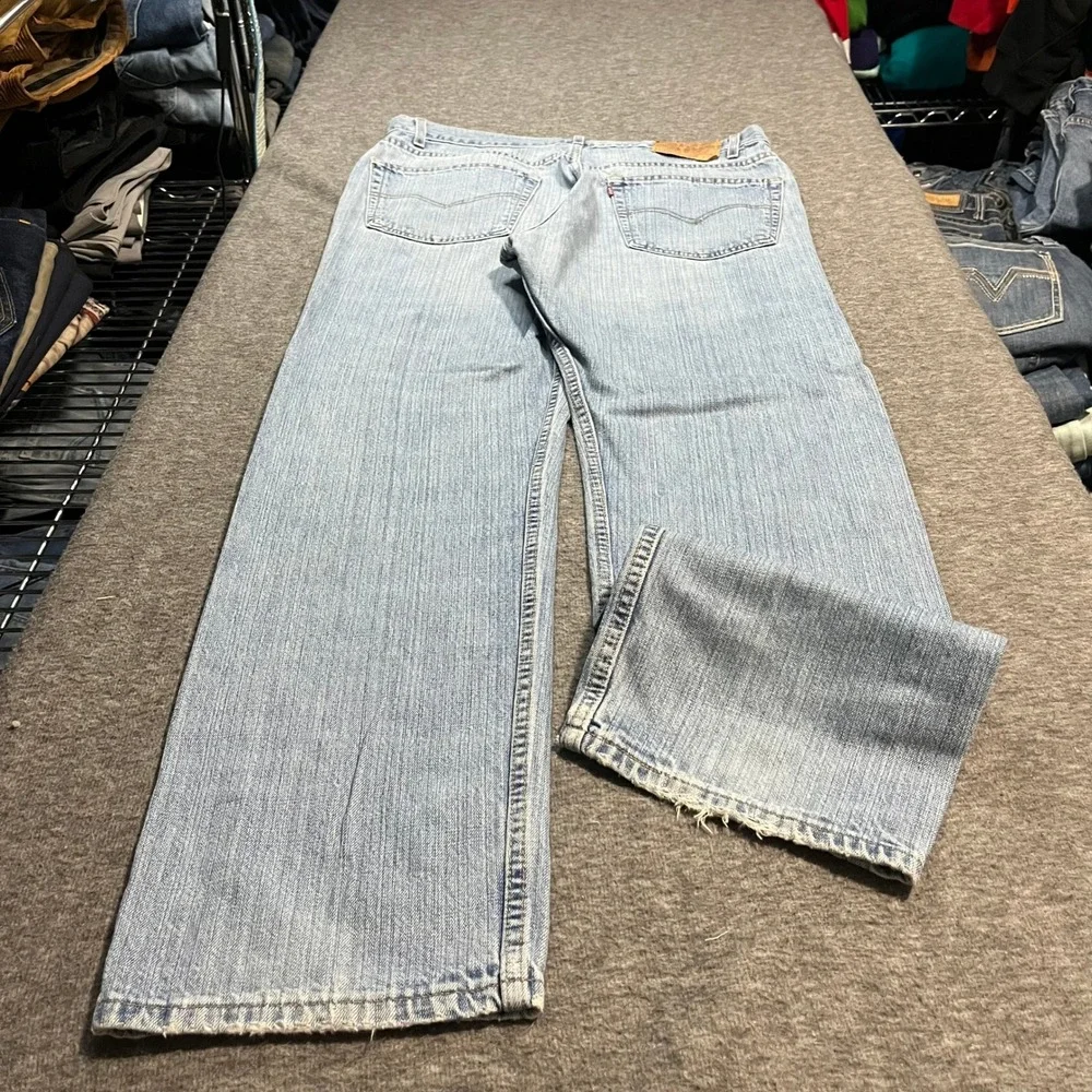 Vintage Levis 505 Mens 38x32 Light Wash Blue Denim Jeans 90s Paper Tag Regular
